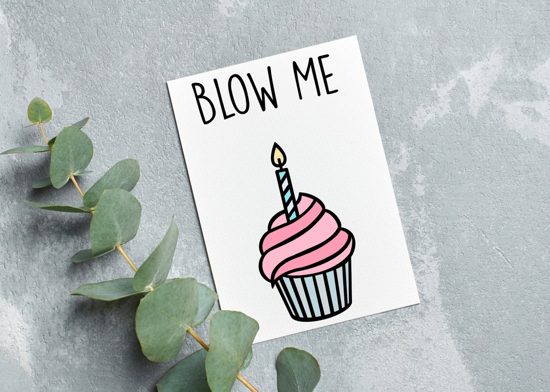 Blow Me Birthday Greeting Card - Etsy