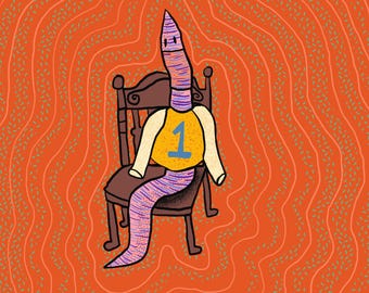 Number One Worm Print
