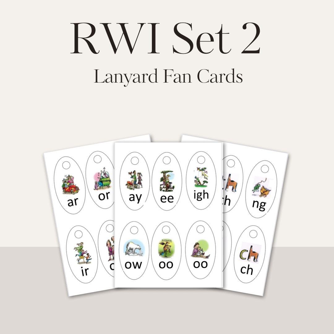 Read Write Inc. Set 2 Phonics Sounds Lanyard Cards – Classroom Fan for ...