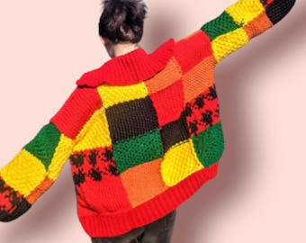 Handmade JW Anderson inspired multi-color Cardigan Sweater