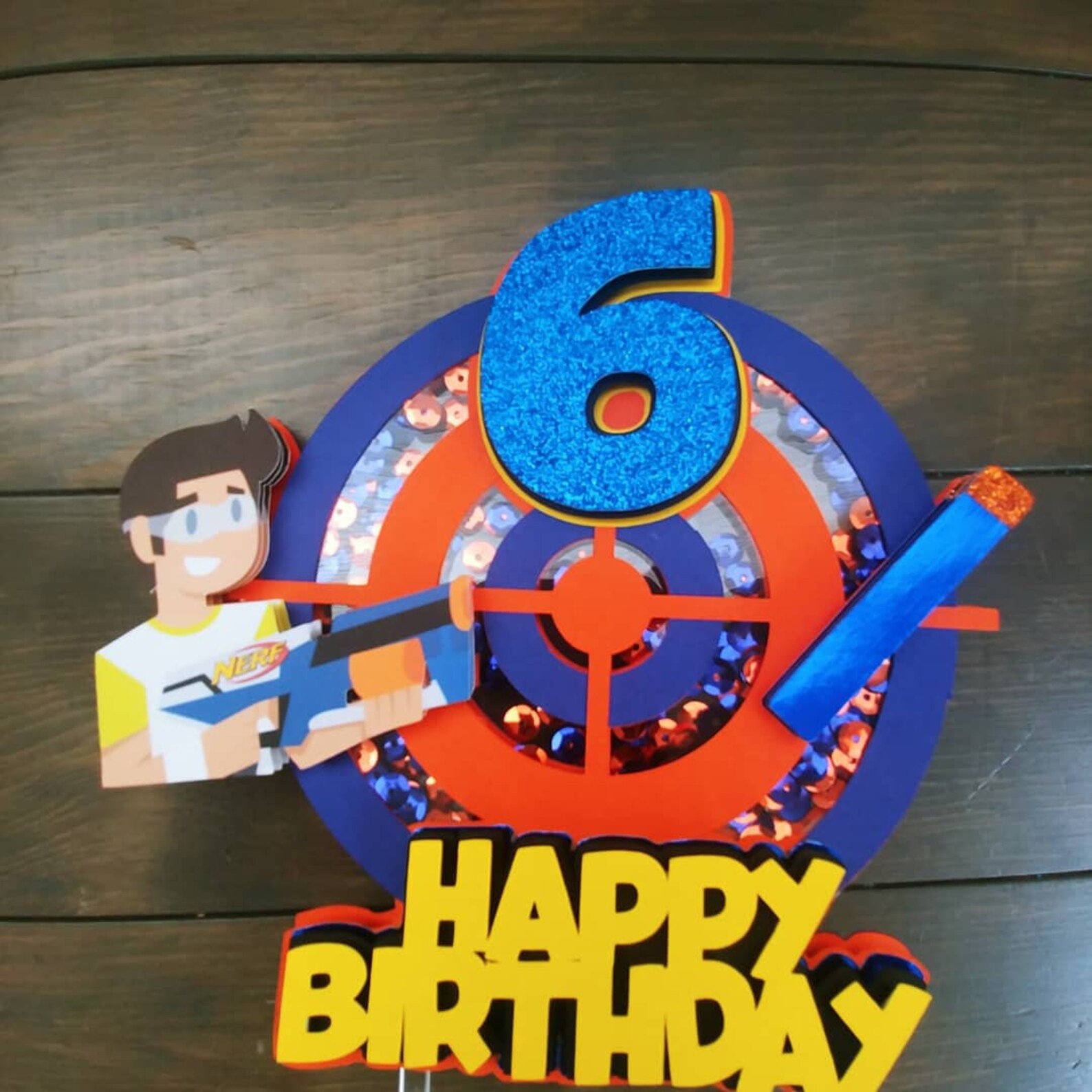Nerf Gun Cake Topper Shaker/light Up Etsy