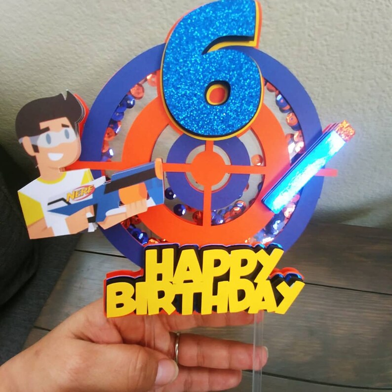 Nerf Gun Cake Topper Shaker/light Up Etsy