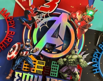 Superhero Avengers Cake Topper: Birthday Party Decoration