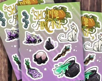 Shoppe Arcana, A Witchy Collection | SQ Comic Sticker Sheet