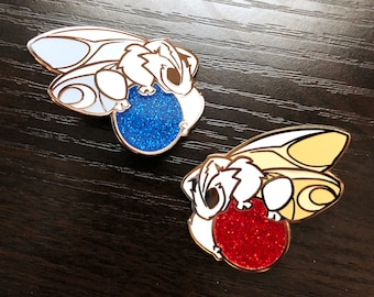 Magical Moths | Silver & Gold Pixie-Moth Glitter Enamel Pins | SQ Comic Pin