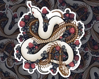 Pegatina Esperando en el jardín / Serpiente en el trébol