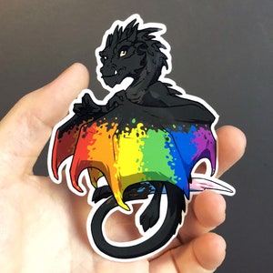 Rainbow Flyer Pride Flag Dragon LGBTQ Pride SQ Comic Sticker image 2