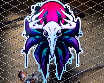 The Battle Crow | Horned Sidhe | Holographic Sticker