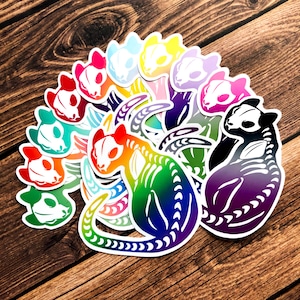 Katzenknochen | LGBTQ+ Pride Flagge Katzen Aufkleber