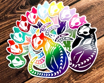 Cat Bones | LGBTQ+ Pride Flag Cats Stickers