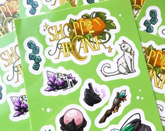 Shoppe Arcana, A Witchy Collection | SQ Comic Sticker Sheet