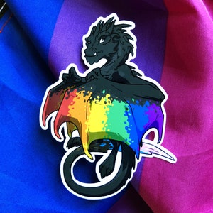 Rainbow Flyer Pride Flag Dragon LGBTQ Pride SQ Comic Sticker image 1