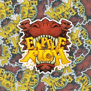 Eat the Rich Dragon Jaws Sticker image 1