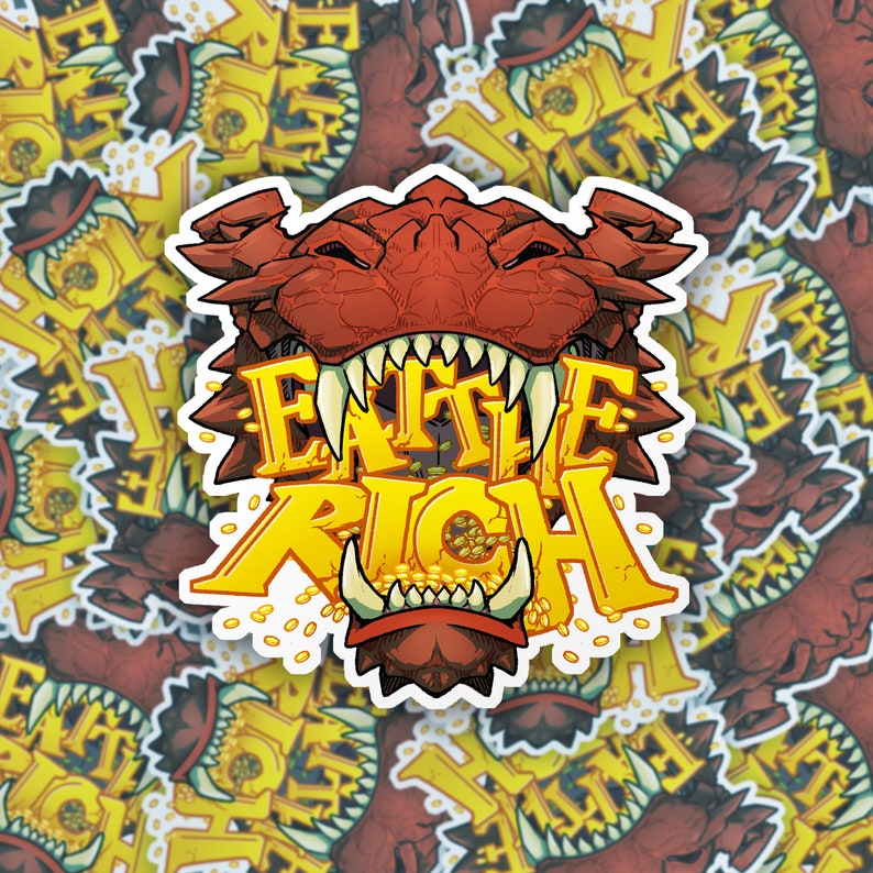 Eat the Rich Dragon Jaws Sticker image 1