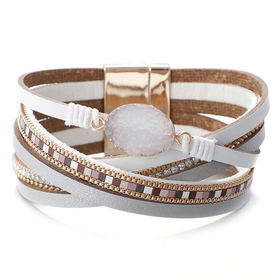 ladies leather bracelets