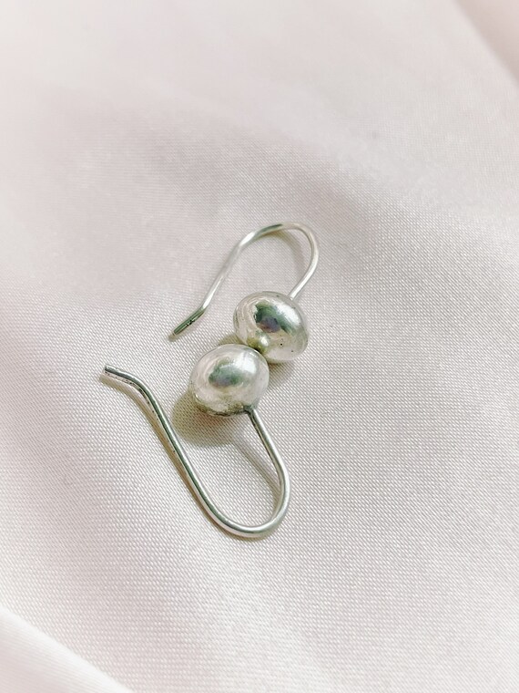 Sterling silver drop earrings minimalist vintage … - image 2