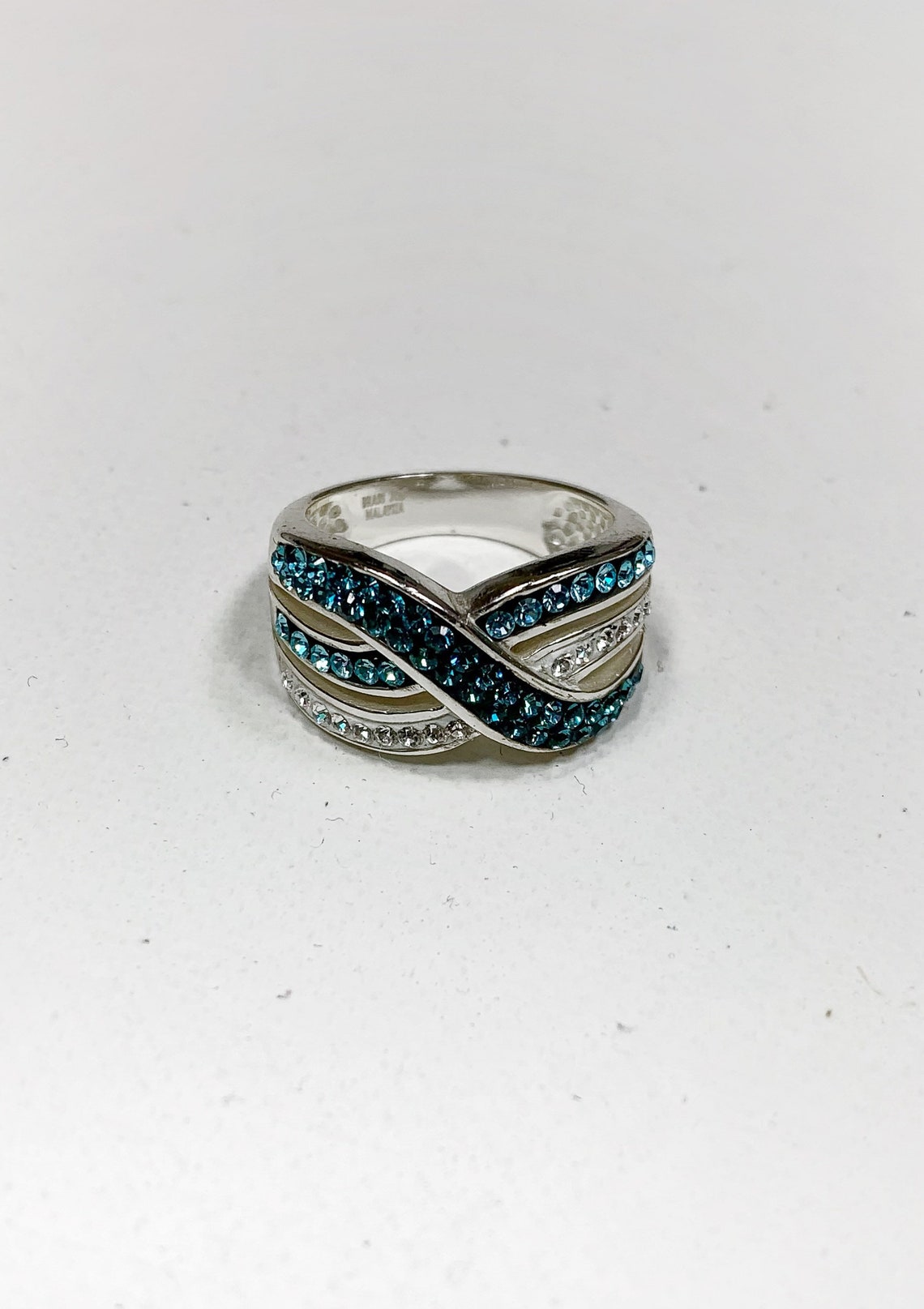 JCM Malaysia Crystal Brass Ring Size 8 Etsy