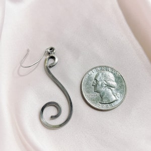 Swirls dangle earring sterling silver vintage Art Deco earrings solid 925 sterling silver image 5