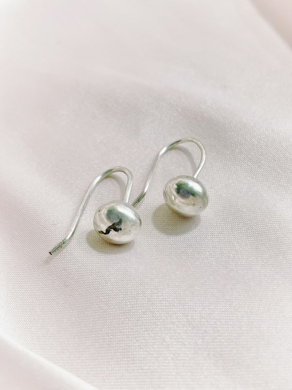 Sterling silver drop earrings minimalist vintage … - image 4
