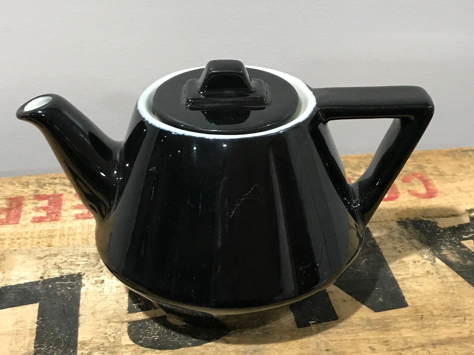 Hall China Black Teapot Etsy