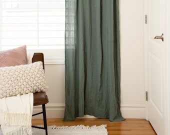 Semi-Sheer Cotton Gauze Curtains, Standard and custom length options, 60", 84", 96", 108".  many color options. - made in USA