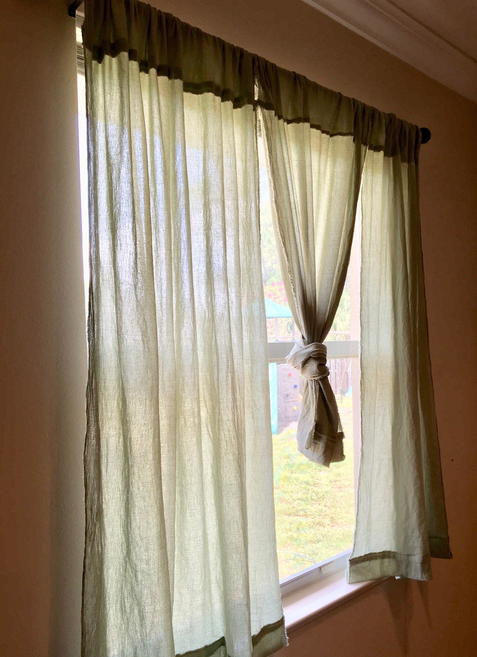 SemiSheer Cotton Gauze Curtains Standard and custom length Etsy