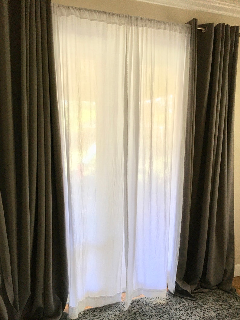 Semisheer Cotton Gauze Curtains Standard and Custom Length Etsy