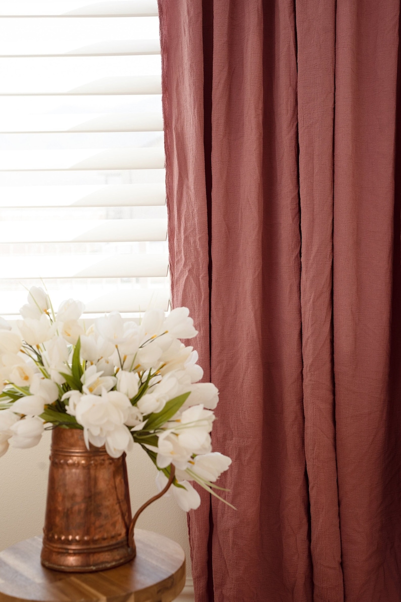 Semisheer Cotton Gauze Curtains Standard and Custom Length Etsy