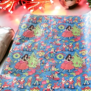 Vintage Advents- und Weihnachtspapier. 66cm x 32cm NOS, Künstler signiert. Verkauf durch den Fuß.
