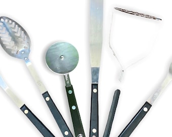 Vintage Ekco Flint stainless steel utensil set: MCM Kitchen Tools
