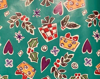 Vintage NOS 80’s Christmas gift wrapping, scrap booking, crafting paper. Extra wide! 36” x 20” Sheet