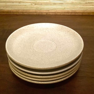 Vintage Heath Ceramics solid Sand glazed 6” saucer in Edith Heath’s original 1948 Coupé style.