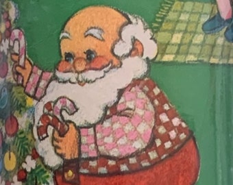 Vintage NOS Mid Century 70s kerstcadeauverpakking, scrapbookingateliers, knutselpapier. 30&quot; x 20&quot;