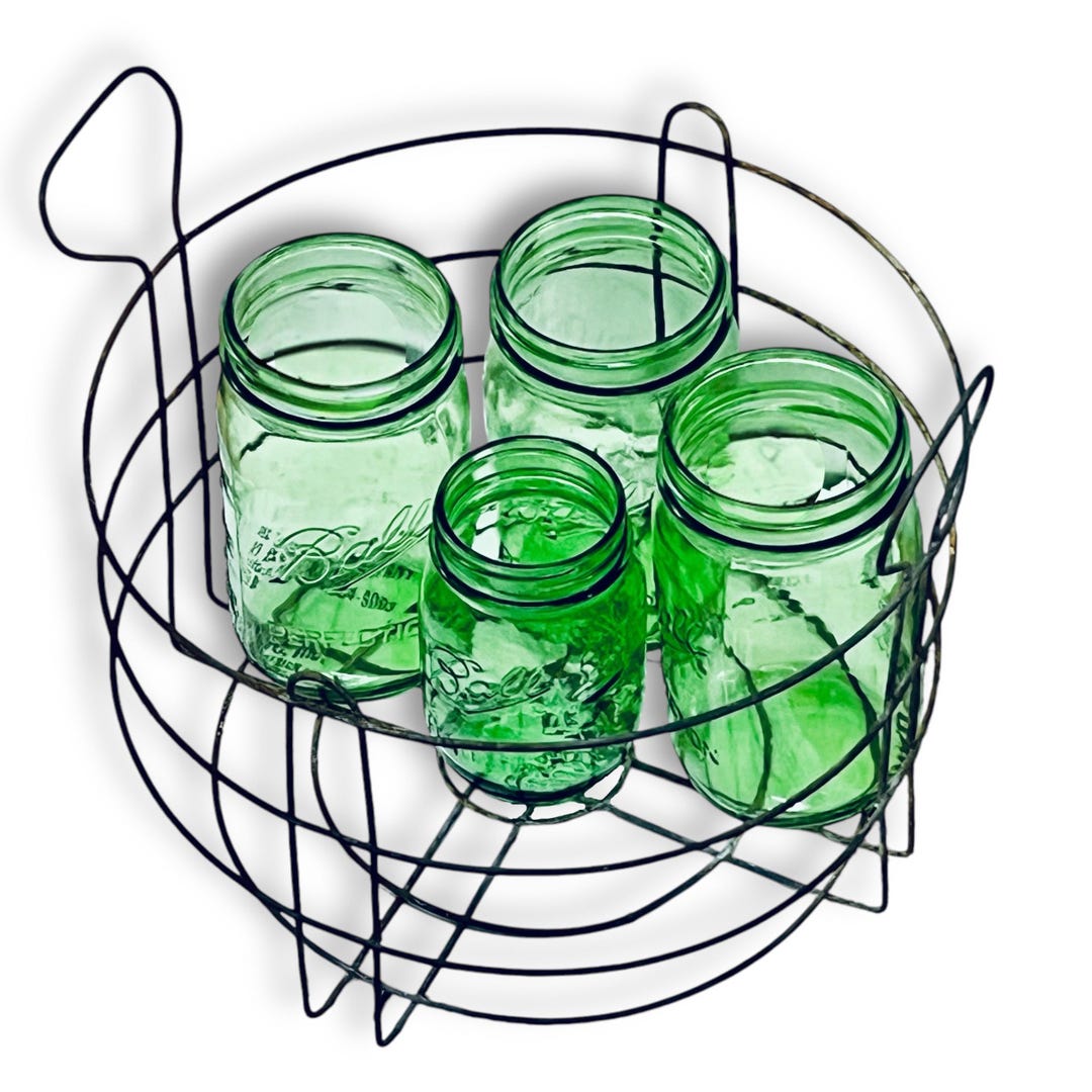 Primitive Wire Canning Jar Rack/carrier. Wire Easter Basket, Rustic ...