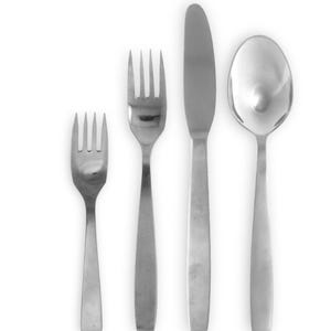 «Modern», de Helmut Alder, Amboss Austria: Juego de cubiertos de satén de mediados de siglo