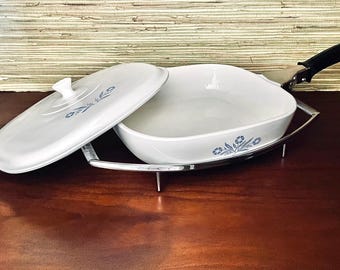 VTG - Corningware Blue Cornflower - Electromatic Skillet - Heat