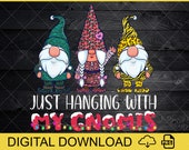 DIGITAL FILES PNG - Three Gnomes In Red Christmas Just Hanging With My Gnomies Png, leopard Gnomies, Gnomies Png, Christmas Gnomes