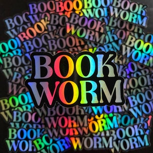 Holographic Bookworm Sticker