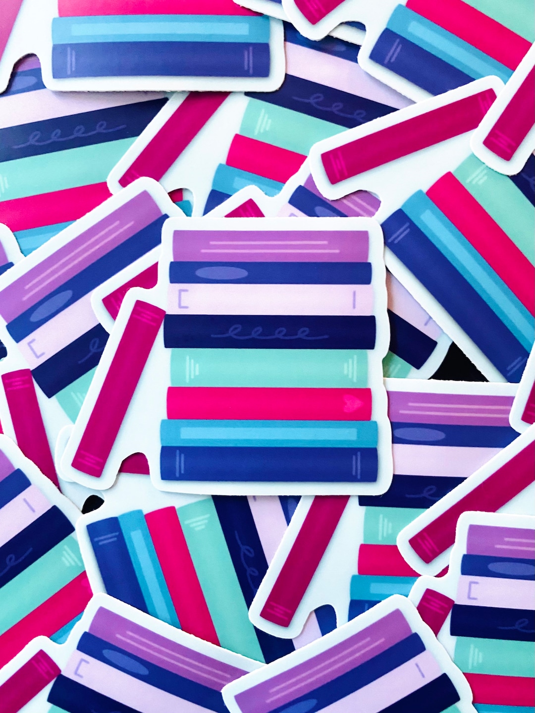 Cute Book Stack Sticker Cute Bookish Sticker Cute Book Sticker - Etsy