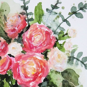 Rose Bouquet in a White Vase
