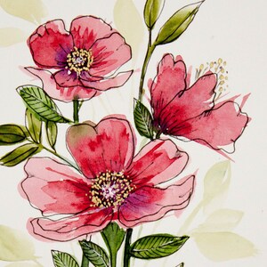 Pink Poppies - Watercolor