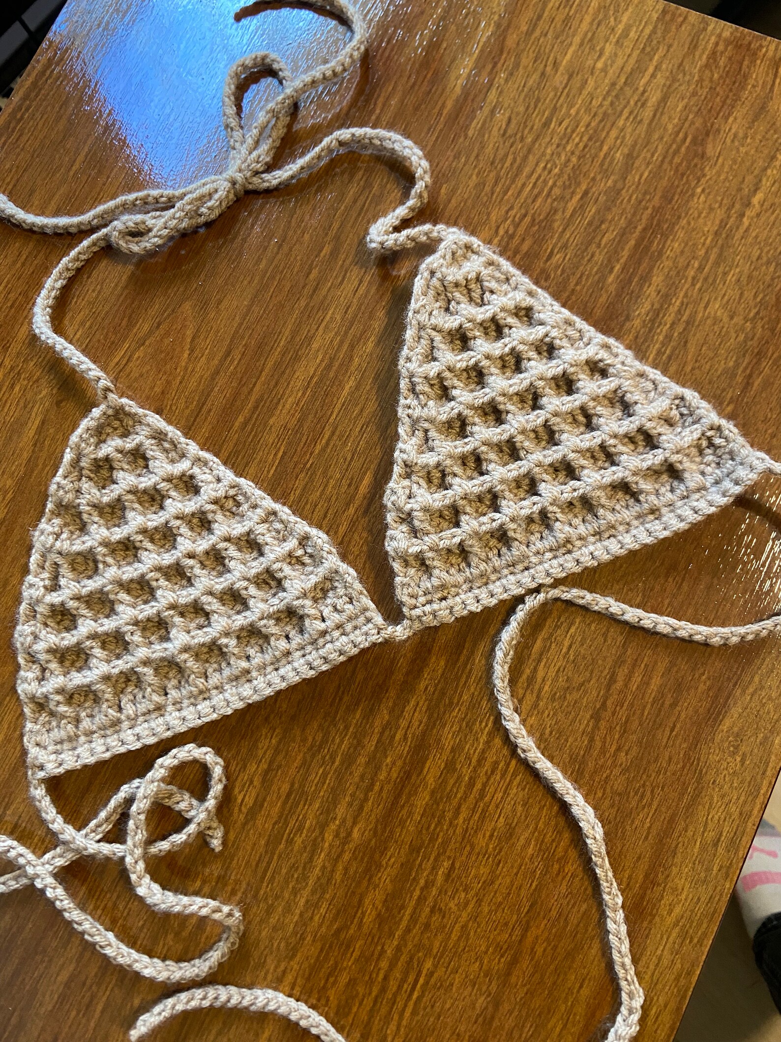 Adorable Waffle Pattern Crochet Bikini Top - Etsy