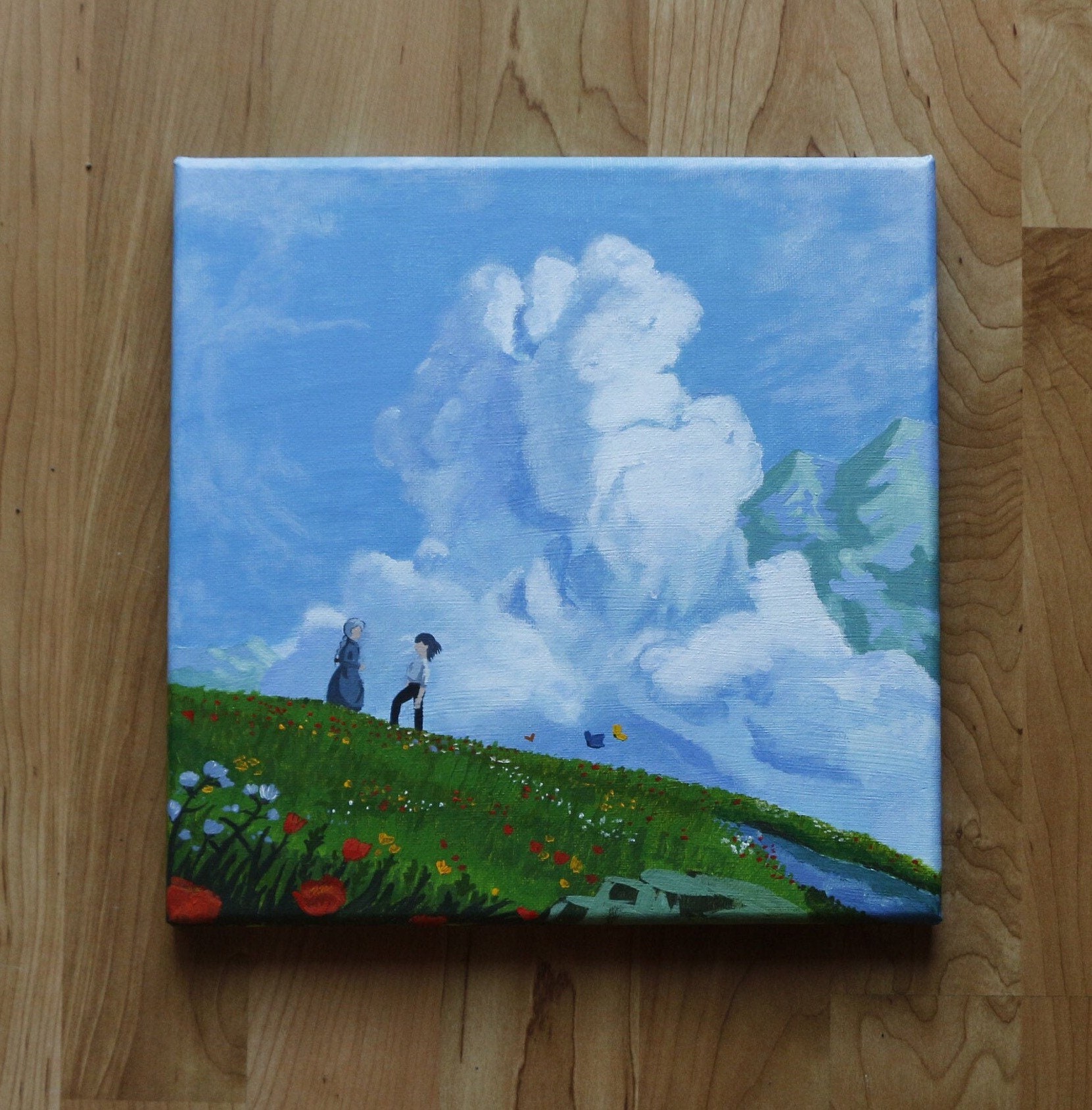 Howl's Moving Castle Studio Ghibli flower field scene | Etsy