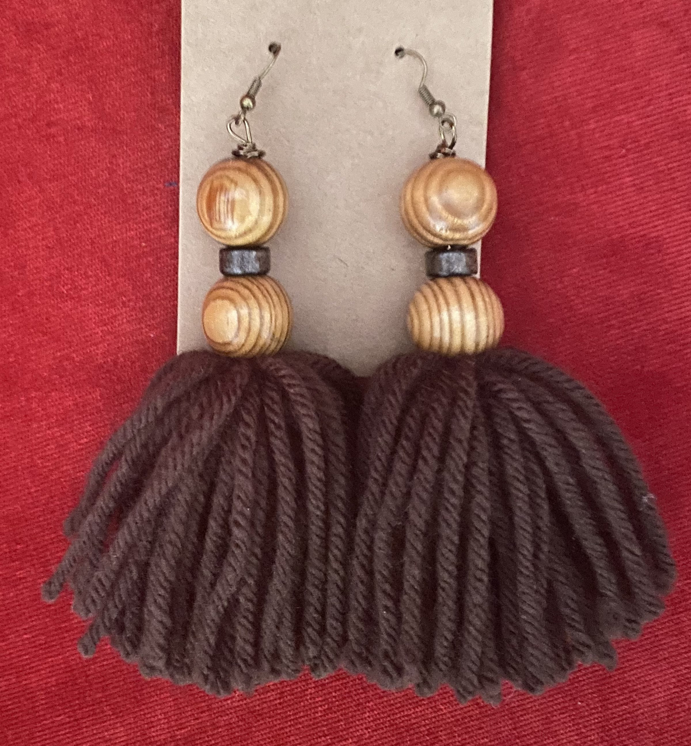 Truly Unique Yarn Tassel Earrings Etsy