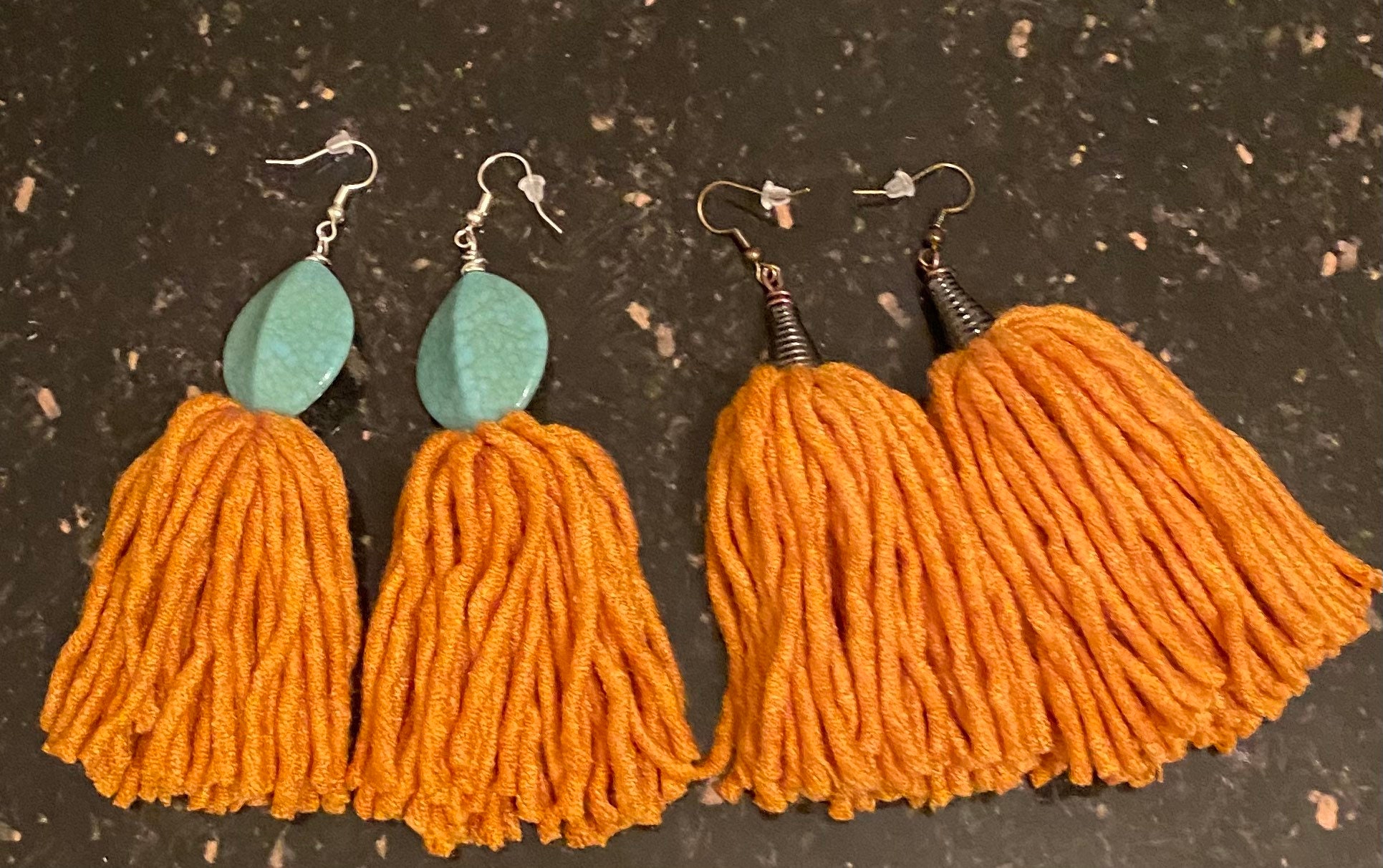 Truly Unique Yarn Tassel Earrings Etsy