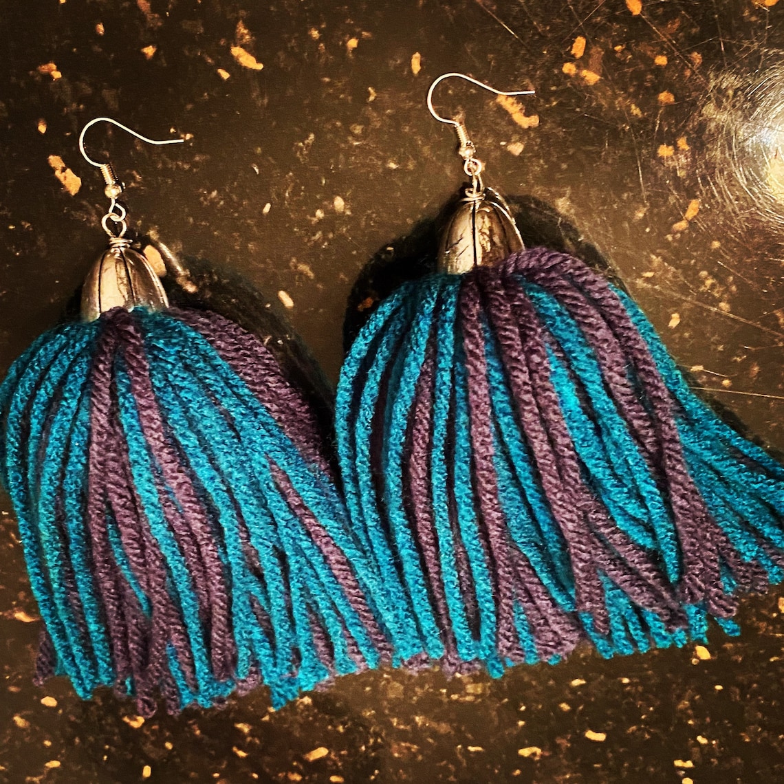 Truly Unique Yarn Tassel Earrings Etsy