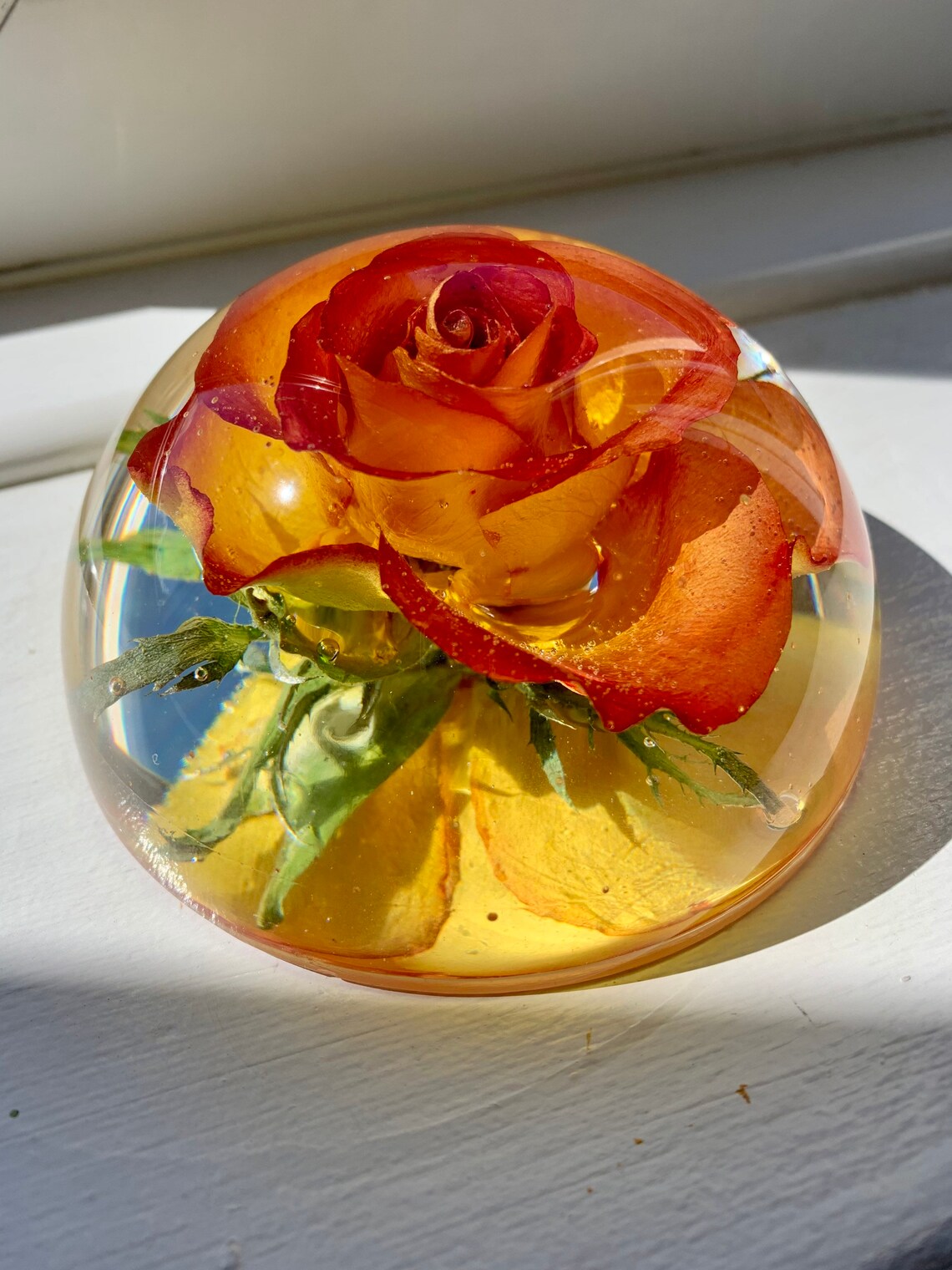 Resin flower preservation dome resin keepsake funeral Etsy