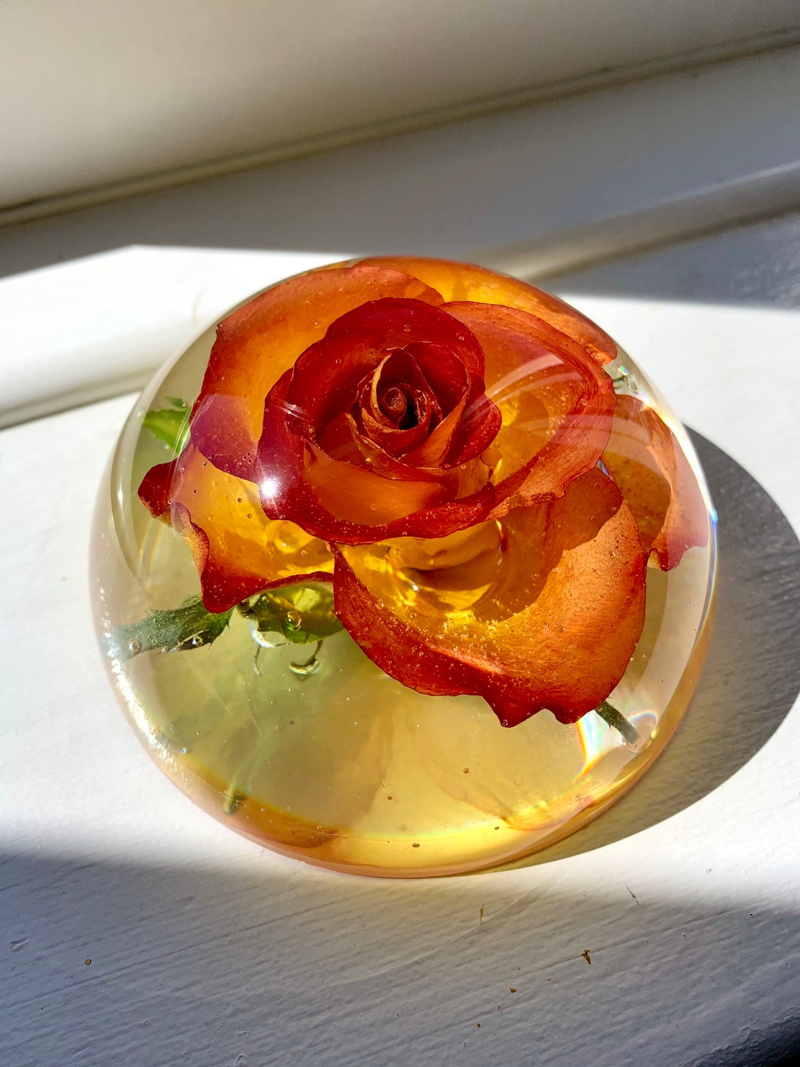 Resin flower preservation dome resin keepsake funeral Etsy