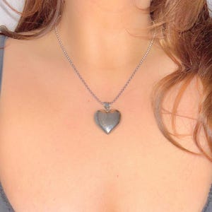 stainless steel ball chain, heart pendant necklace | minimalist ball chain necklace - unisex | timeless jewelry gift idea