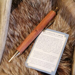 Bethlehem Carob Hand-Turned Wooden Pen, 10K Gold Plated